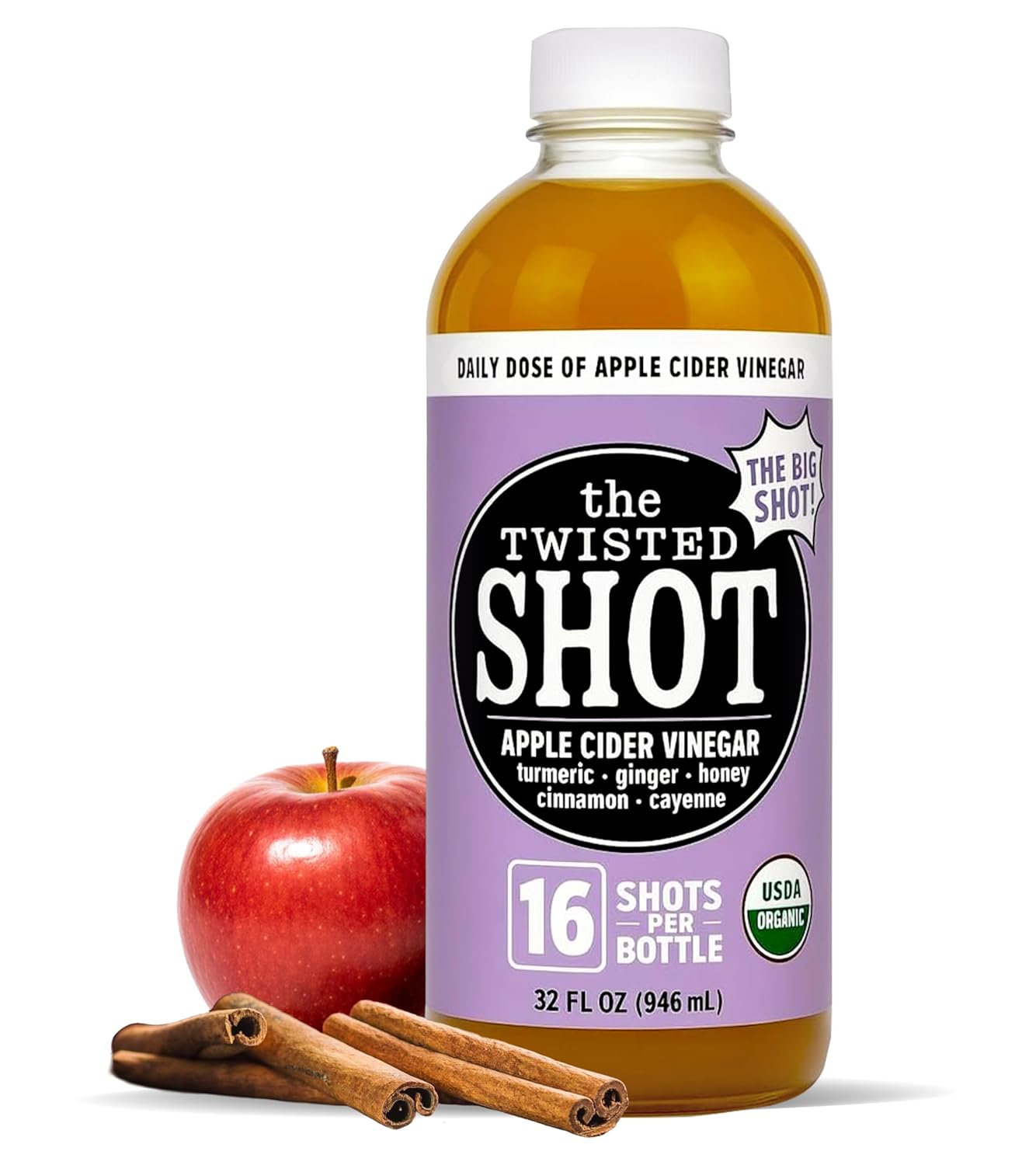 Organic Apple Cider Vinegar Wellness Shots for Daily Health