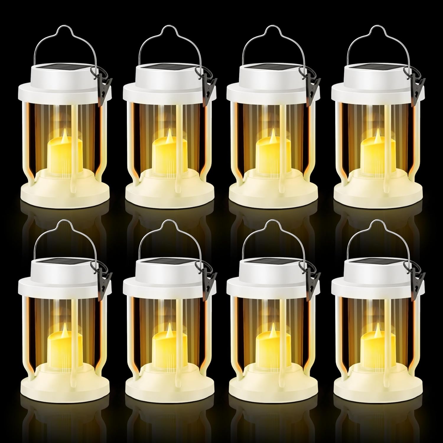 Solar Lantern Outdoor & Indoor Use by FriutShine - 8 Pack