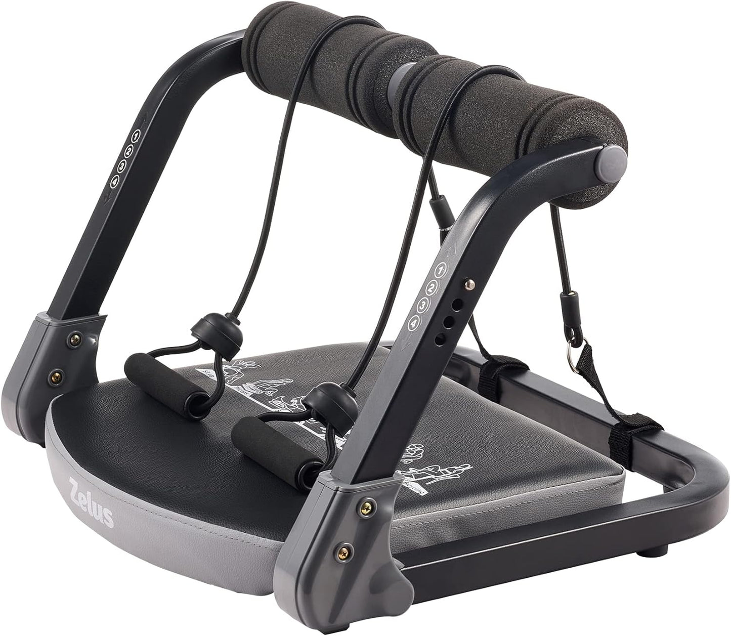 ZELUS Ab Machine with Resistance Bands for Effective Home Workouts