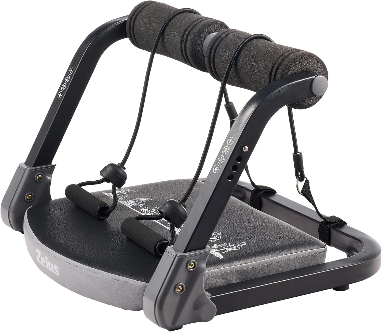 ZELUS Ab Machine with Resistance Bands for Effective Home Workouts