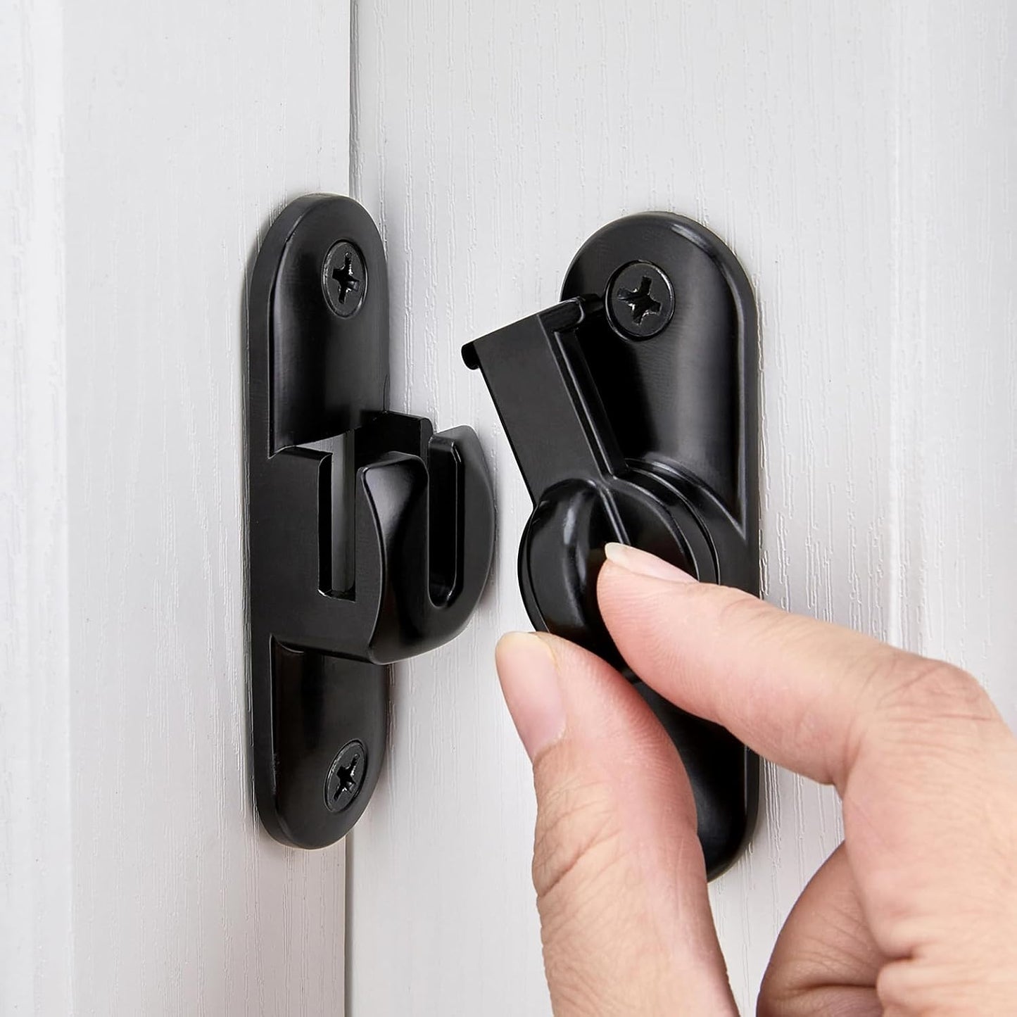 6 Packs Black Barn Door Latches by INIRET for Security