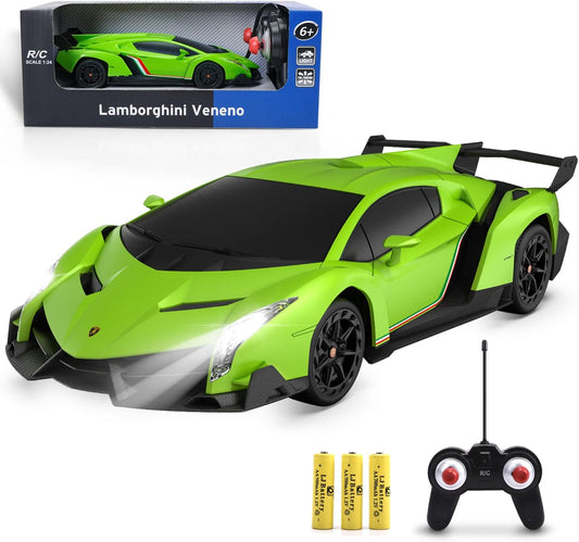 1:24 Scale Official Lamborghini RC Car - LED Lights - Perfect Gift for Boys!