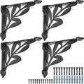 8 in Heavy Duty Shelf Brackets 4-Pack - 300LB Rustic Black