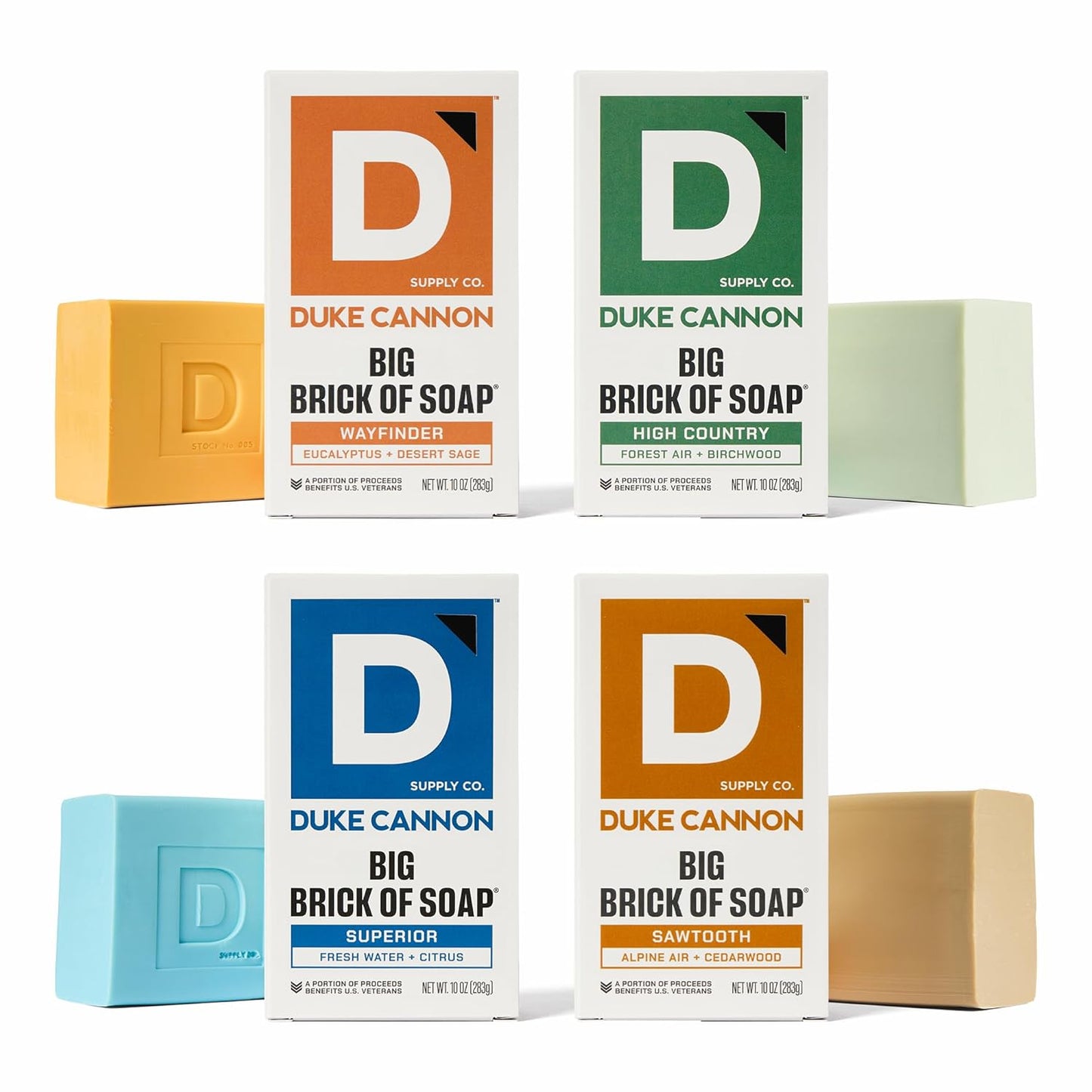 Duke Cannon Large Brick Bar Soap Bundle for Men - 4 Pack