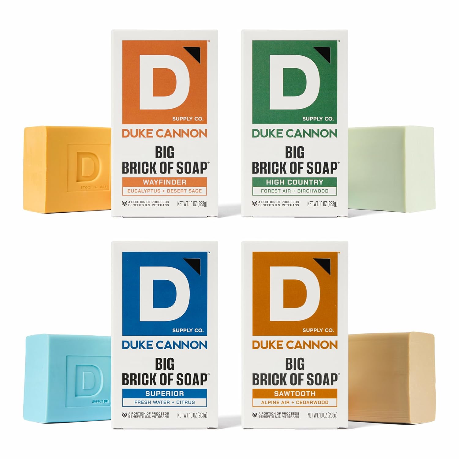 Duke Cannon Large Brick Bar Soap Bundle for Men - 4 Pack