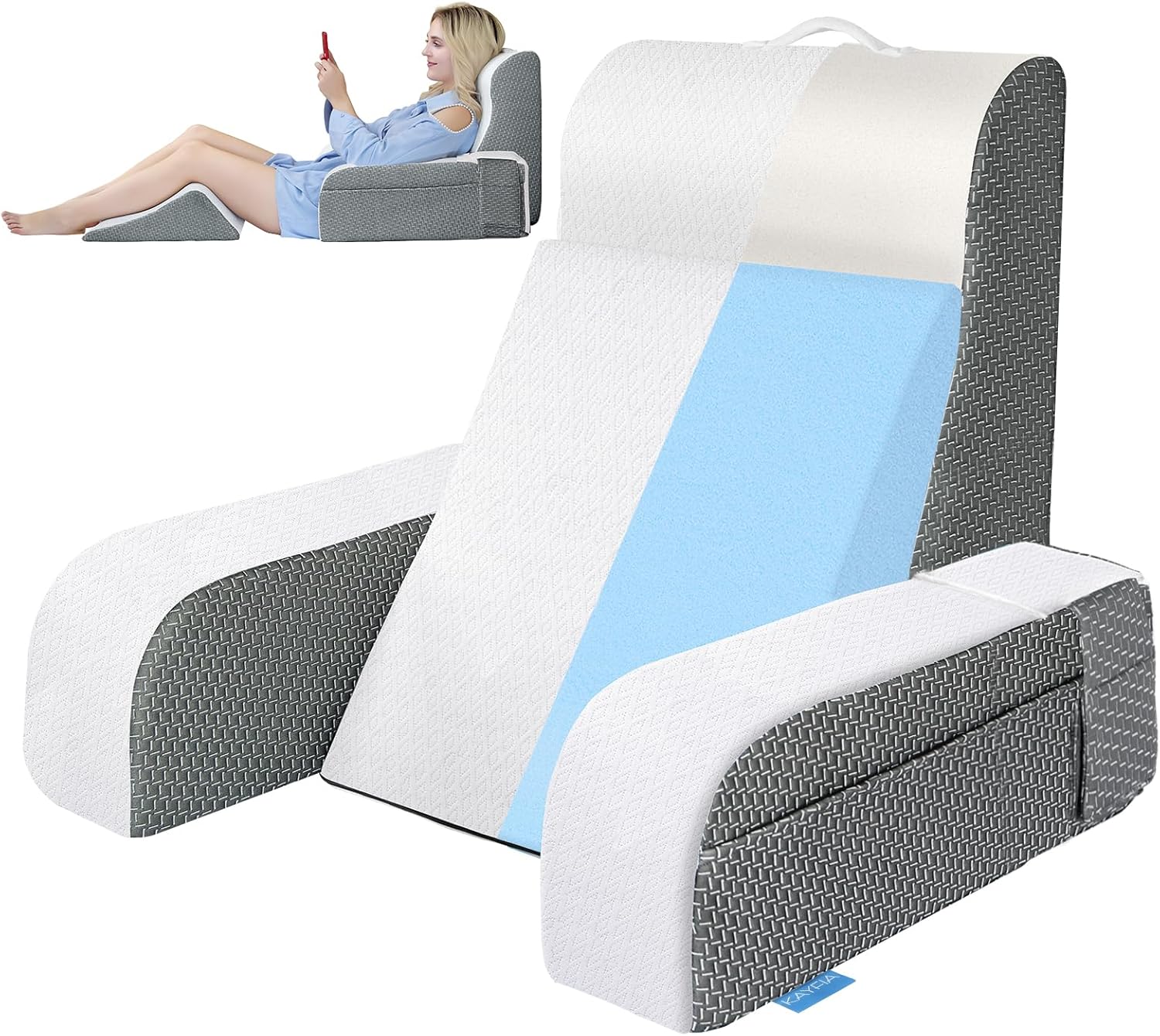 Kayfia Reading Pillow: 10-in-1 Back Support for Comfort