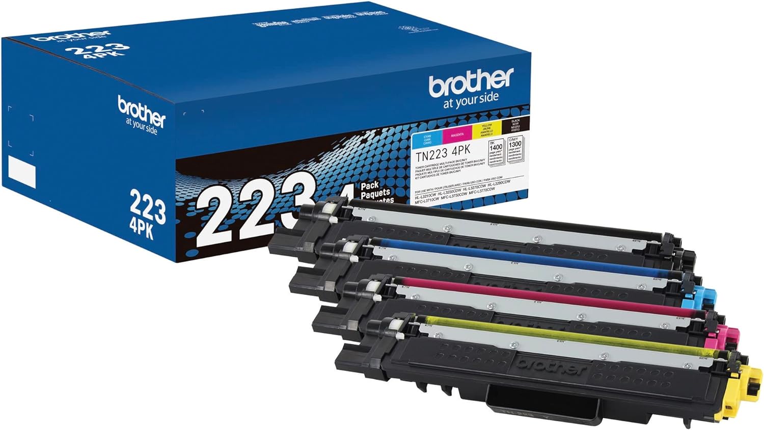 Brother Genuine Standard-Yield Toner Cartridge Four Pack TN223