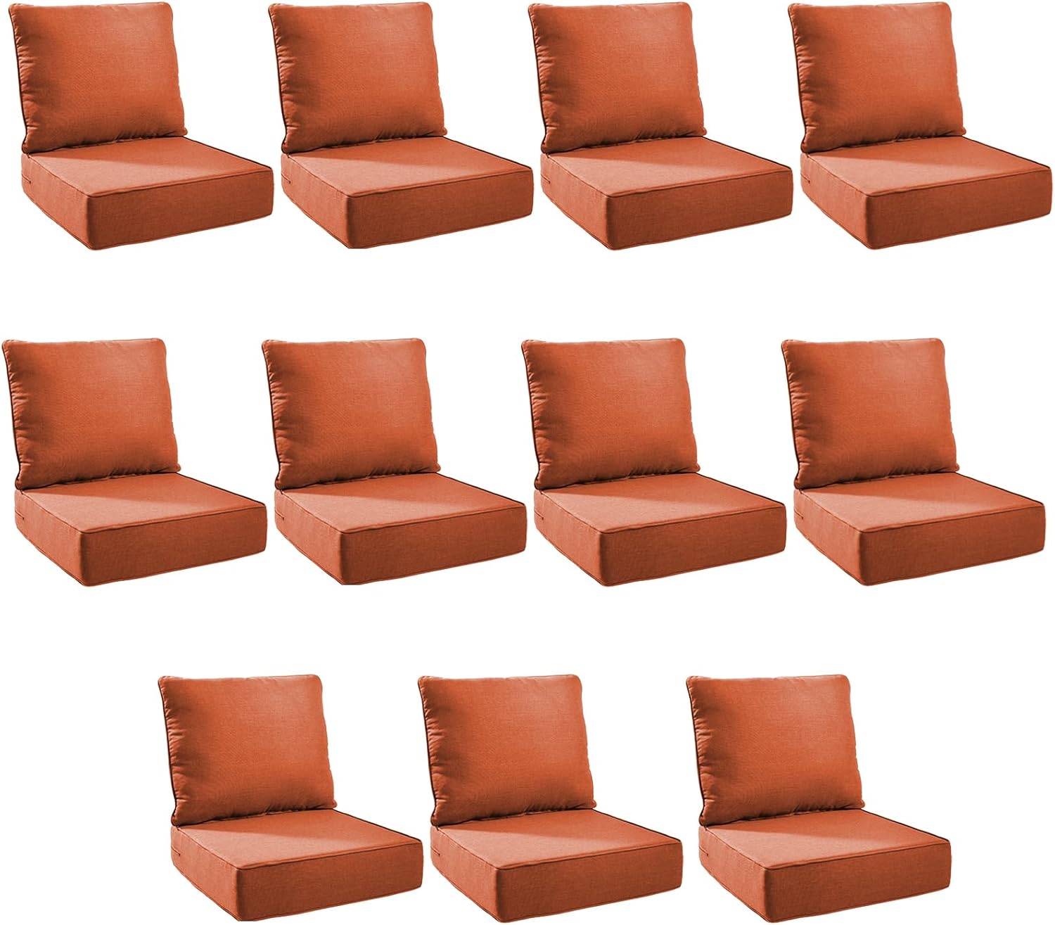 Outdoor Cushion Set for Patio Furniture - 11-Pack 24x24 Inch