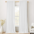 White Velvet Curtains 108 in Long Back Tab Pinch Pleat Panels - Luxe