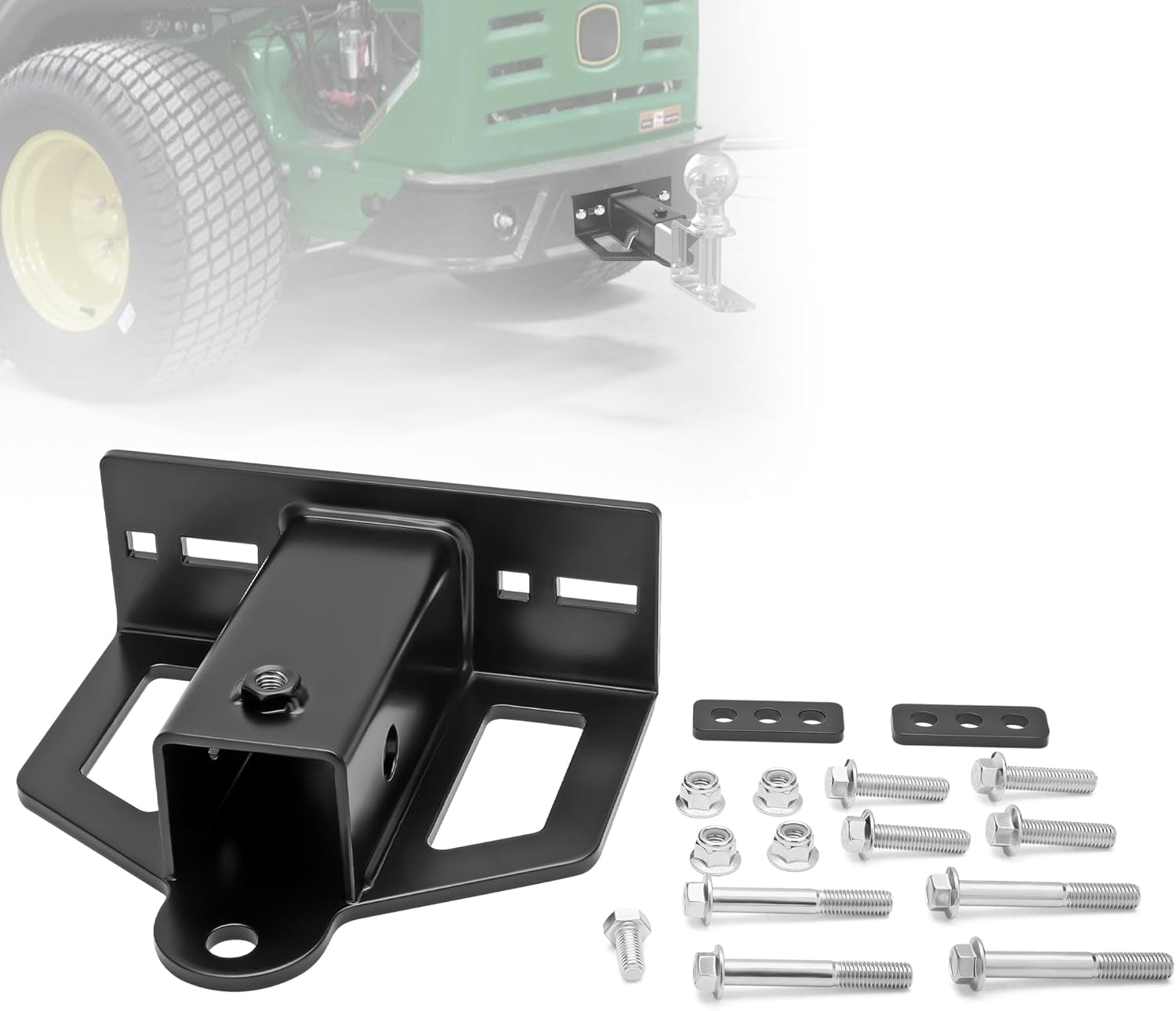 Zero Turn Lawn Mower Hitch with 2in Receiver for Towing