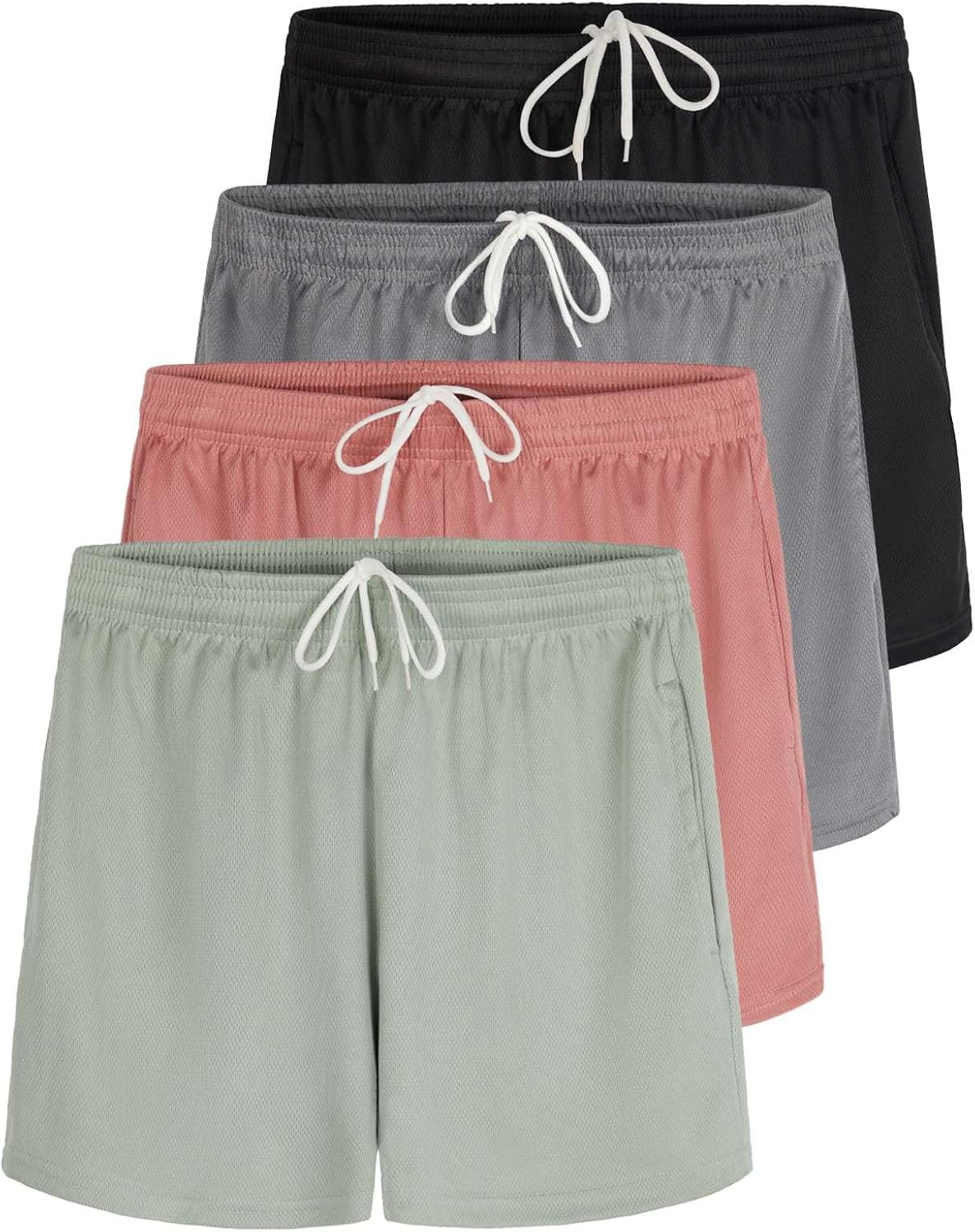 Real Essentials Womens Active Athletic Performance Mesh Shorts