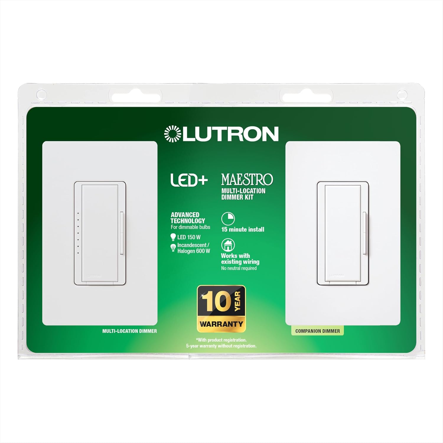 Lutron Maestro LED+ Dimmer Switch Kit for Dimmable Bulbs