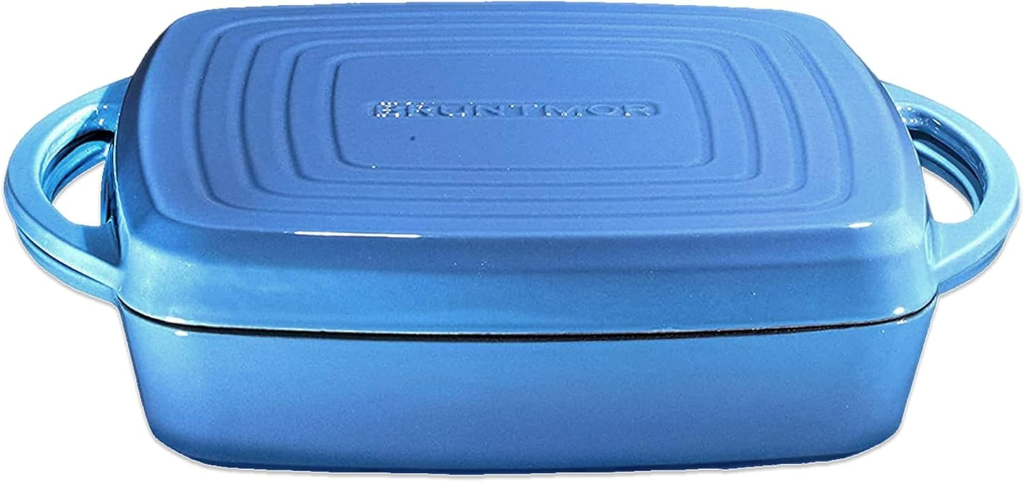 Bruntmor 2-in-1 Pre-Seasoned Square Cast Iron Dutch Oven