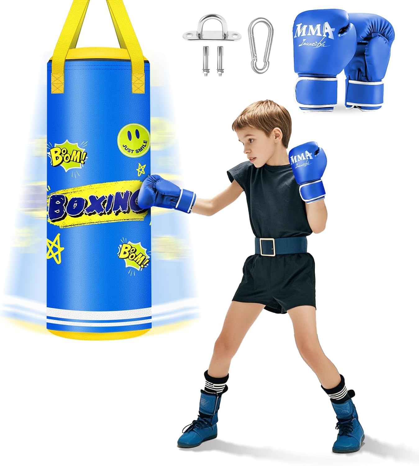 Kids' 2FT Heavy Punching Bag Set - Train Like a Champ!