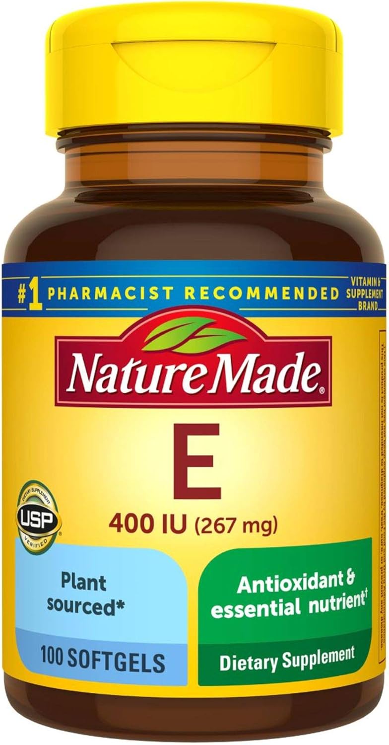 Nature Made Plant Sourced Vitamin E Softgels for Antioxidant Support