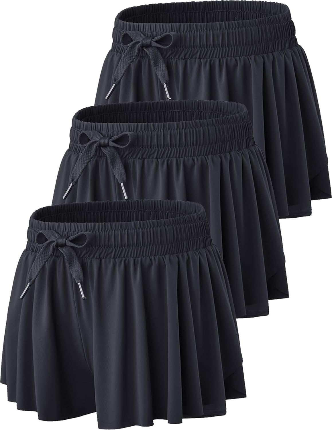 3 Pack Womens Flowy Running Shorts for Casual Gym Workout