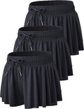 3 Pack Womens Flowy Running Shorts with Built-In Spandex - Comfortable