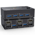 HDMI USB 3.0 KVM Switch for Dual Monitor DisplayPort Use
