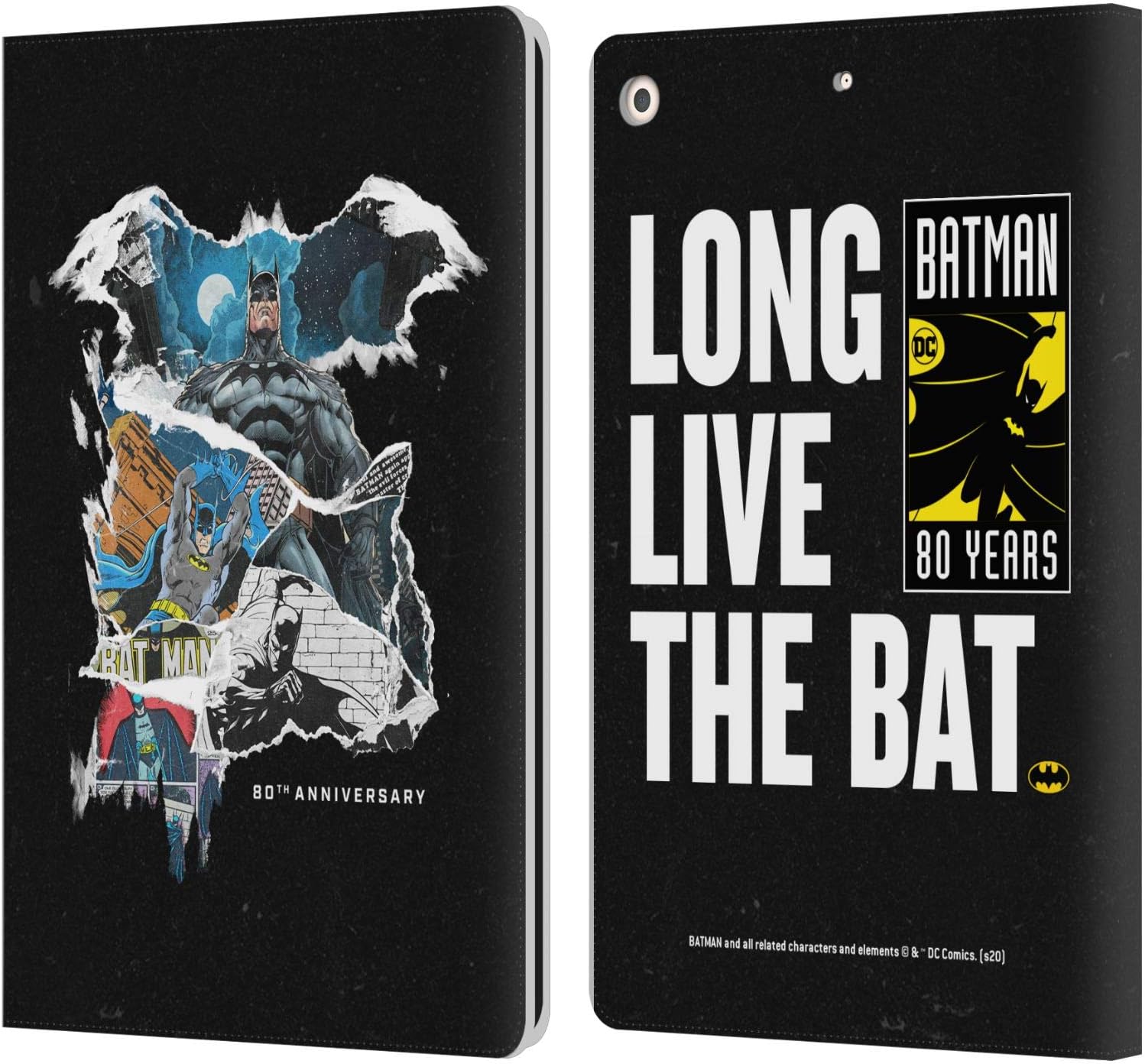 Batman DC Comics Ripped Paper Logo Leather Wallet Case for iPad