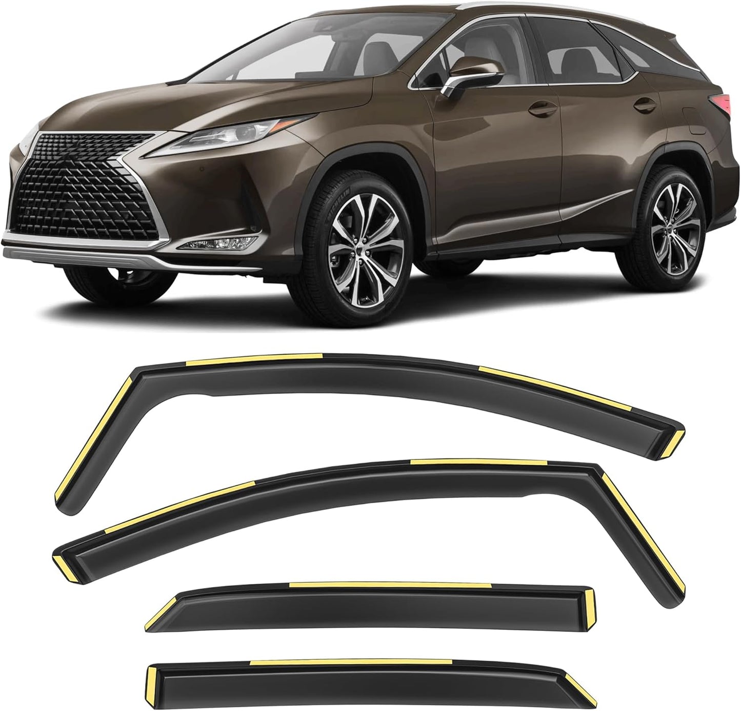 Shatterproof in-Channel Window Rain Guards for Lexus RX350 RX450H