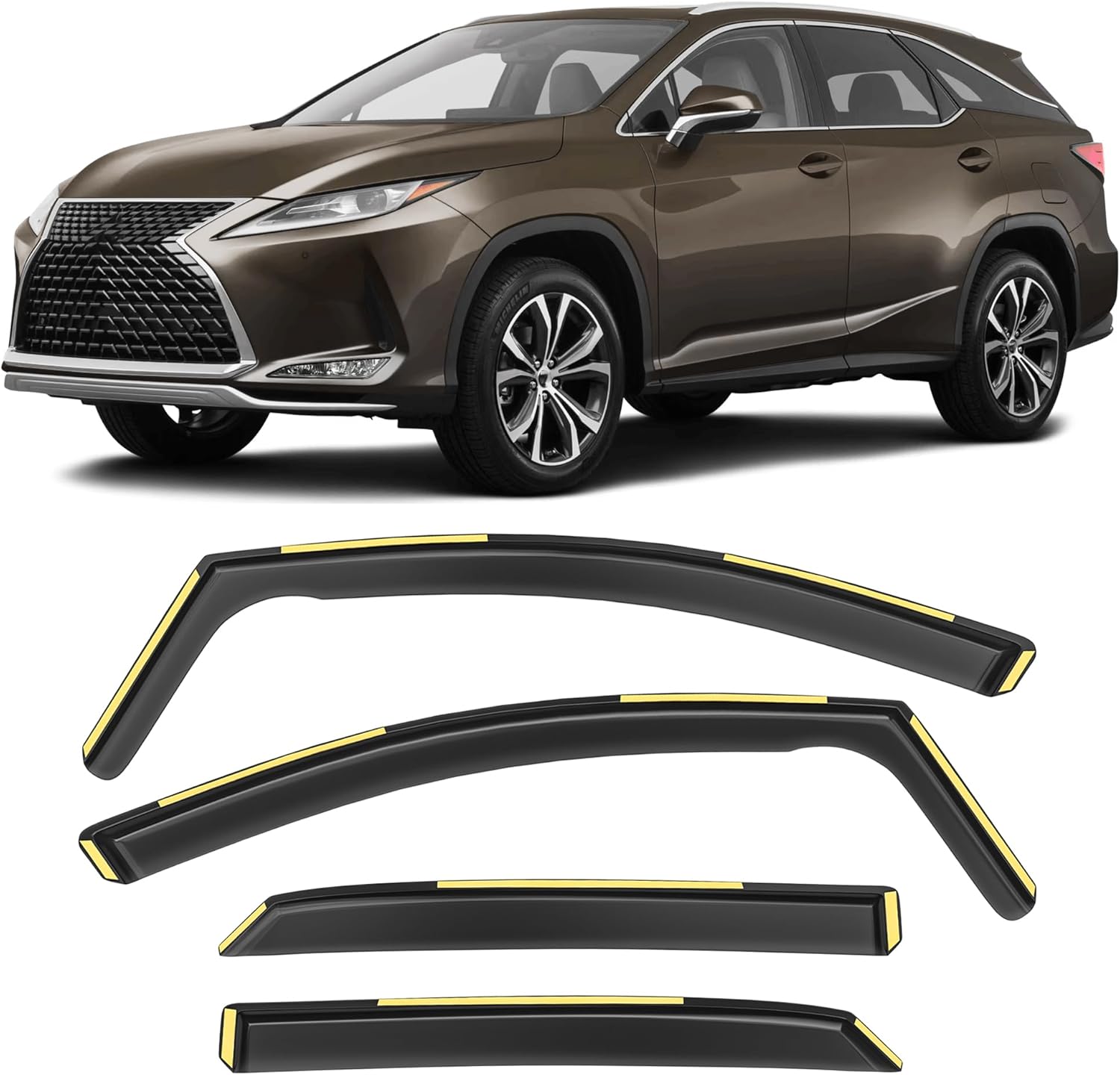 Shatterproof in-Channel Window Rain Guards for Lexus RX350 RX450H