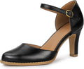 IDIFU IN3 Closed Toe Chunky High Heels - Comfortable Vintage Pumps