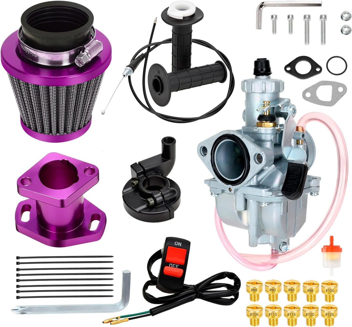 FVRITO 212cc Carburetor VM22 Mini Bike Throttle Kit Upgrade