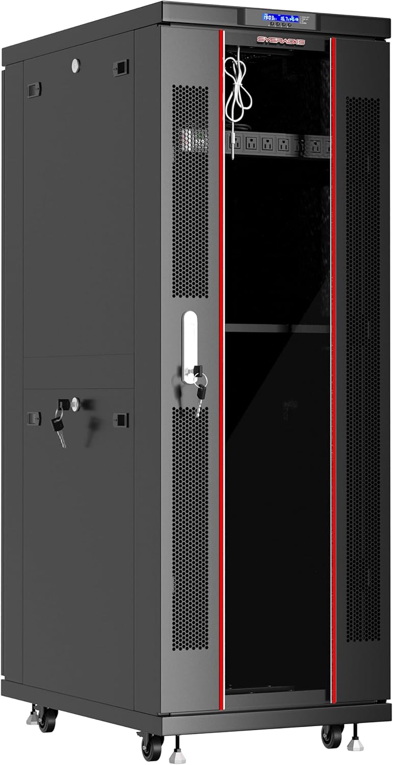 42U Network Enclosure Deep Server Rack with Cooling Fans and Shelf