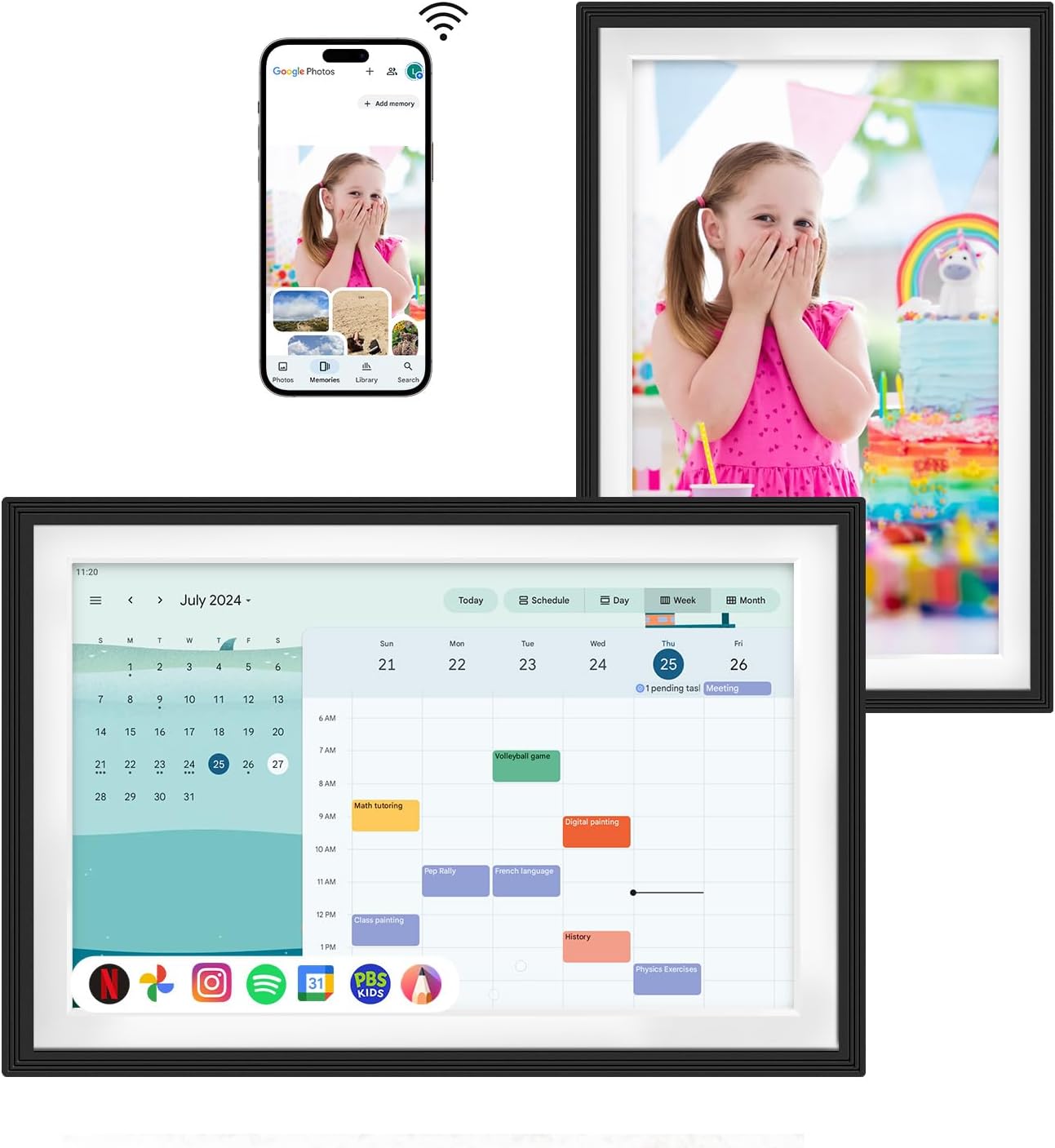10.1 Smart Display F10s | Anti-Glare Touchscreen | Google Calendar & Voice Assistant | Portable TV | Gift for Family