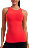 Butterluxe Womens Racerback High Neck Tank Top - Built-In Bra Support