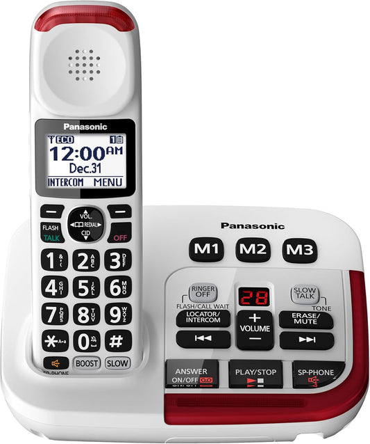 Panasonic Cordless Phone with Amplified Volume and Visual Ringer