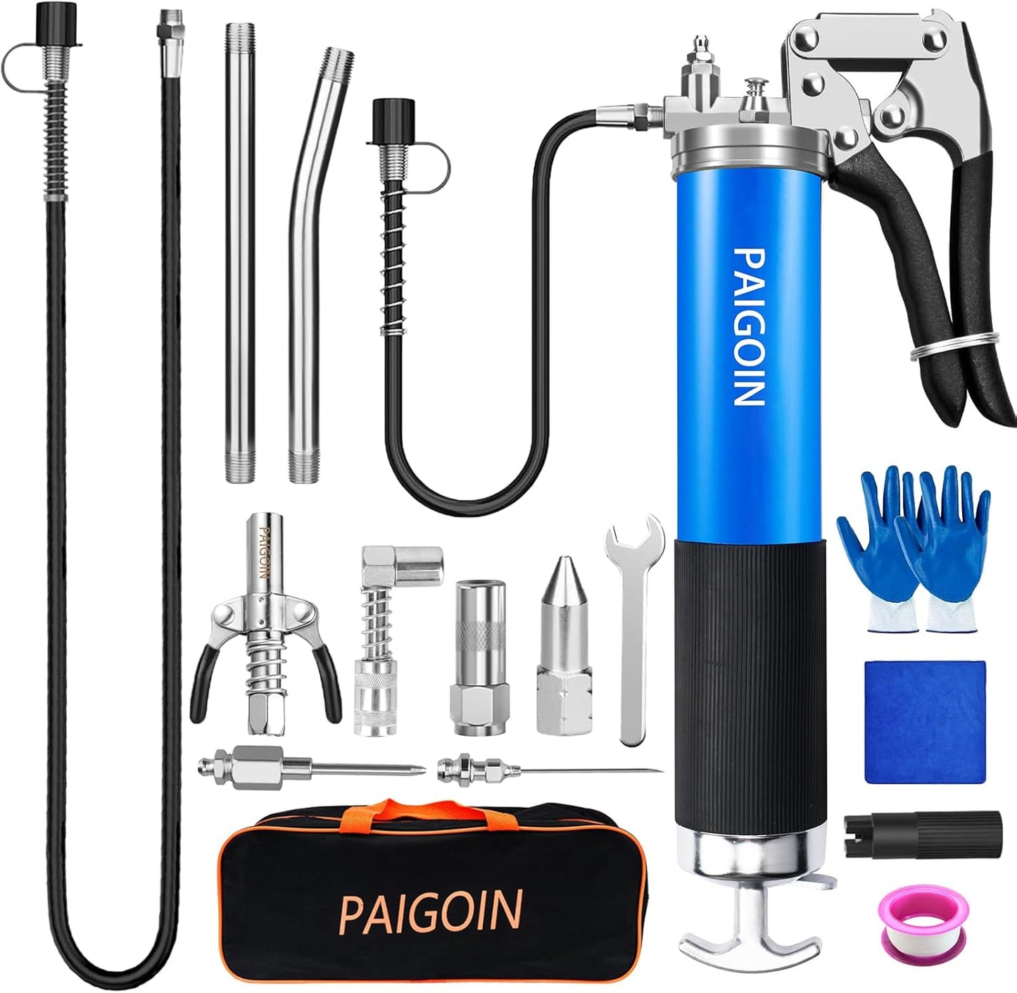 Heavy Duty Grease Gun Kit 8000 PSI for Efficient Lubrication