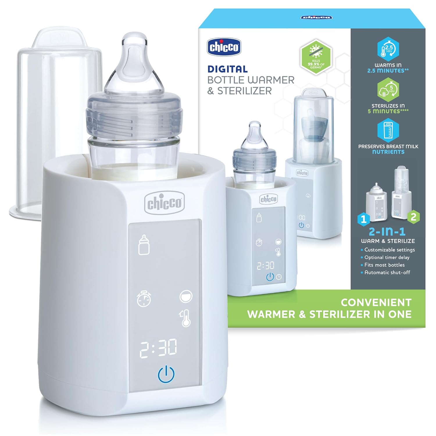 Chicco Digital Bottle Warmer & Sterilizer for Baby Bottles