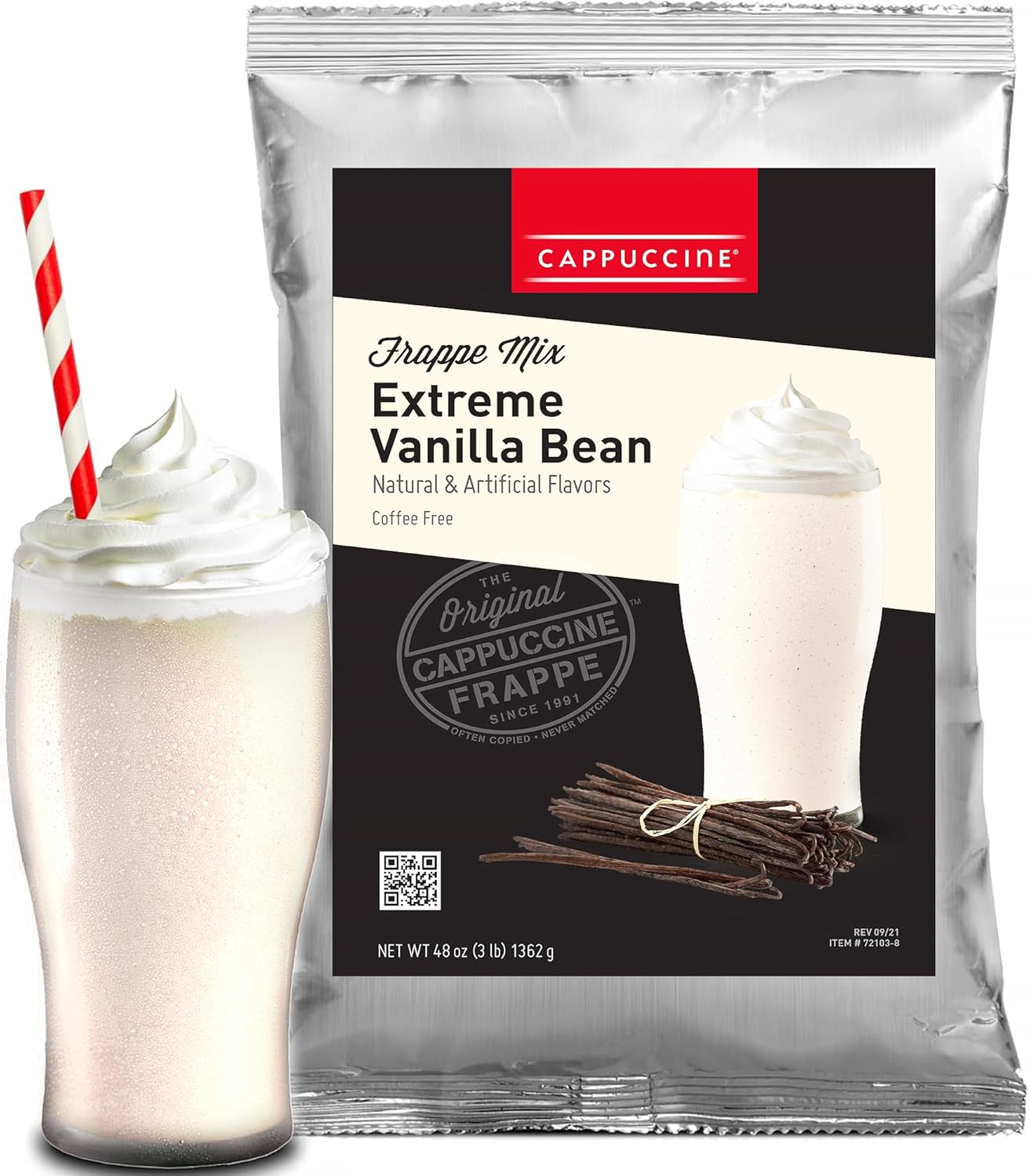 Cappuccine Extreme Vanilla Bean Frappe Mix for Delicious Drinks