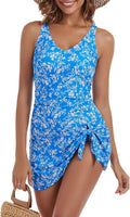One Piece Swim Dress for Women - Tummy Control Skirted Bathing Suit