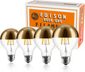 Half Chrome Light Bulb 6W Dimmable LED G80/G25 Globe - Warm Ambient