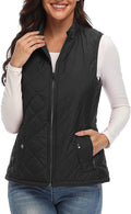 Quilted Womens Vest with 4 Pockets - Lightweight Warm Gilet