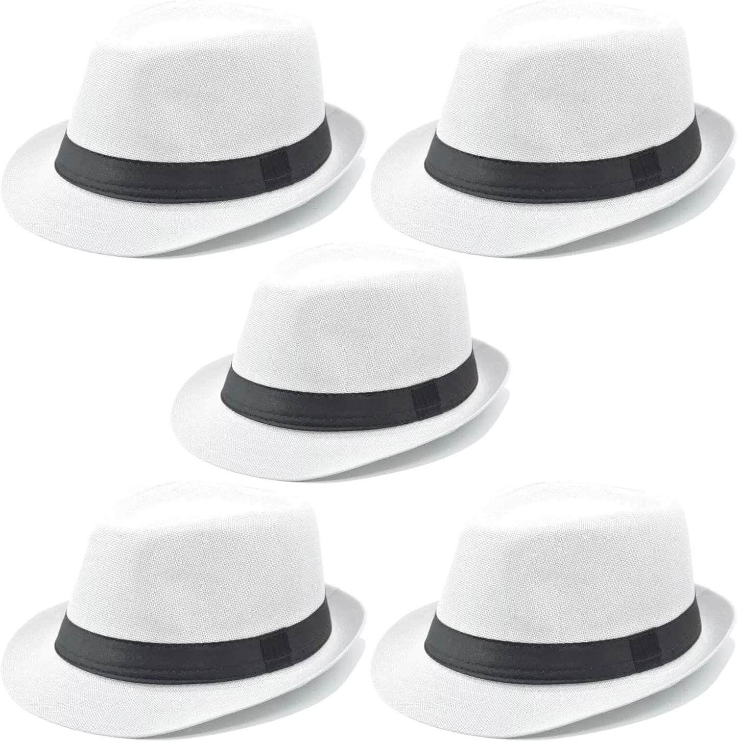 5 Pack Bulk Cuban Fedora Sun Hats for Stylish Outdoor Fun