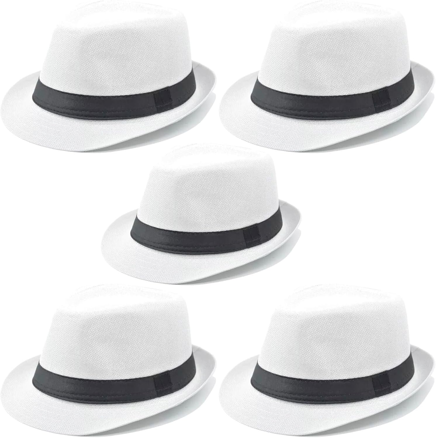 5 Pack Bulk Cuban Fedora Sun Hats for Stylish Outdoor Fun