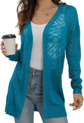 Lightweight Crochet Open Front Cardigan - Breathable Summer Coverup