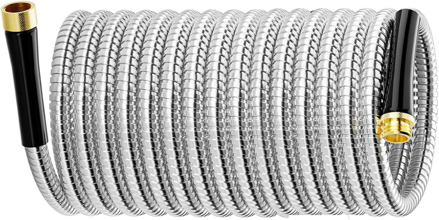 Durable Stainless Steel Garden Water Hose 100 FT for Outdoor Use