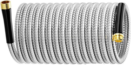 Durable Stainless Steel Garden Water Hose 100 FT for Outdoor Use