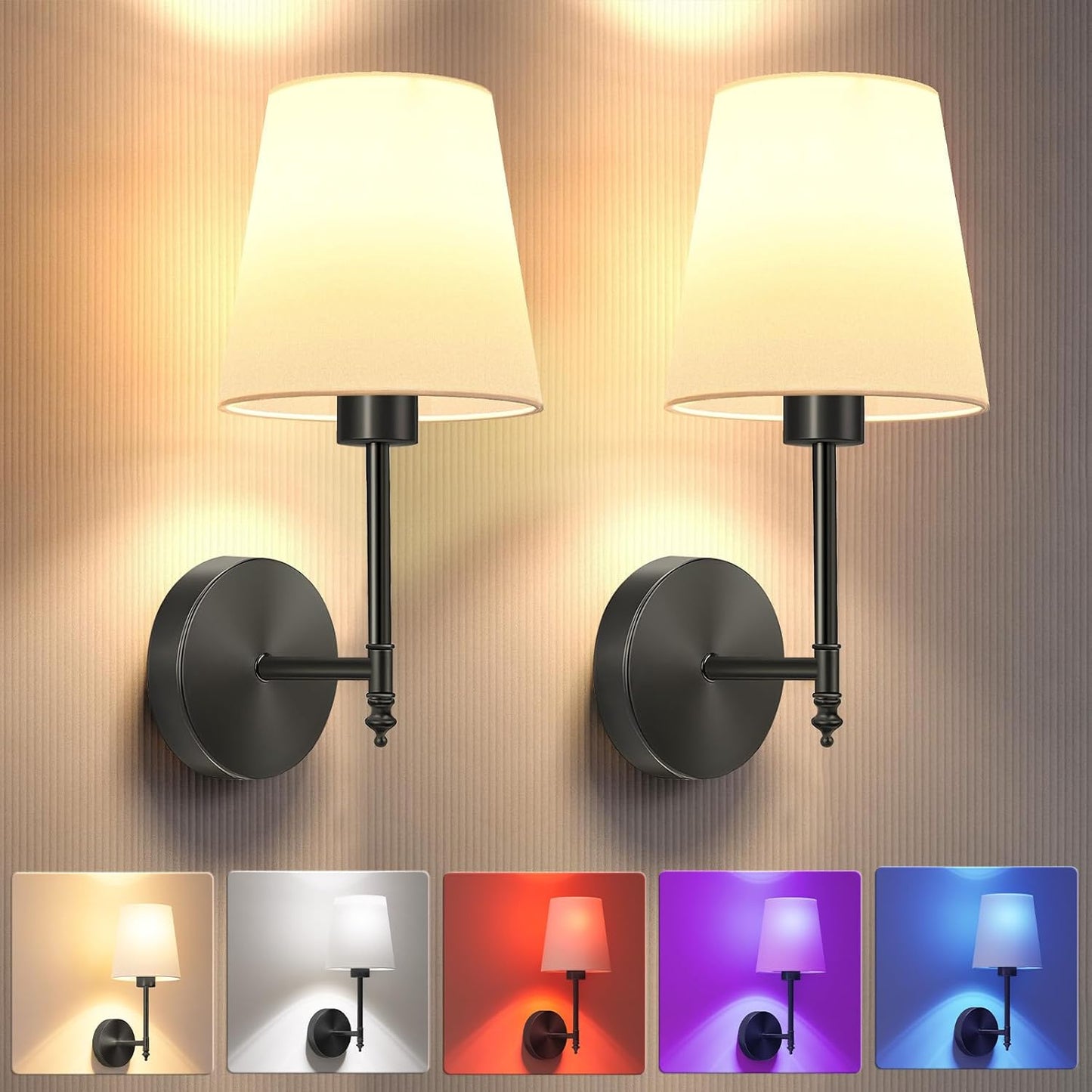Battery Operated Wall Sconce Set of 2 for Any Room Decor
