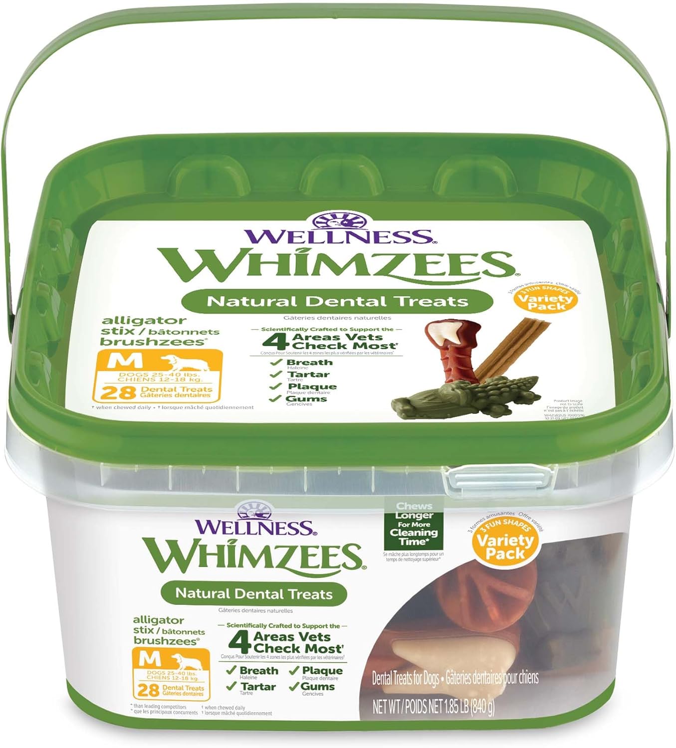Whimzees Wellness Variety Pack Dog Dental Treats for Fresh Breath