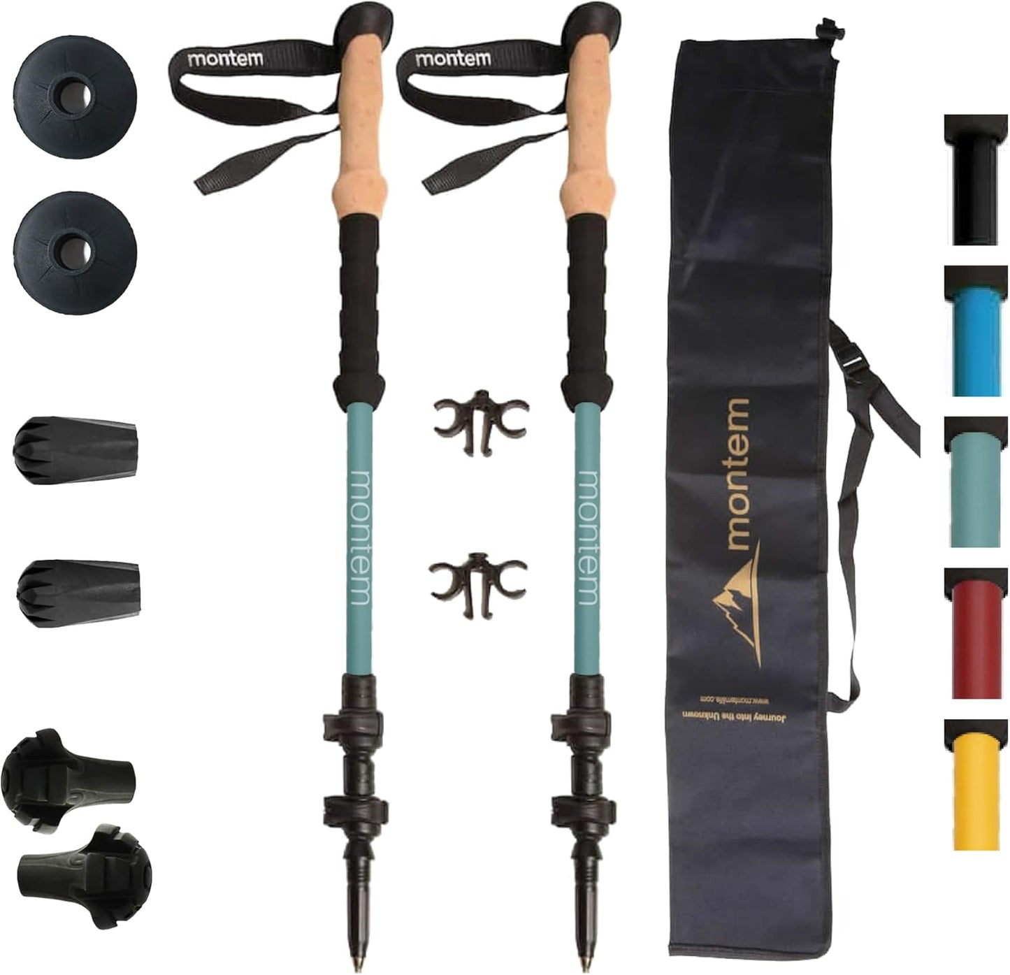Montem Carbon Fiber Trekking Poles - Ultra Light & Durable