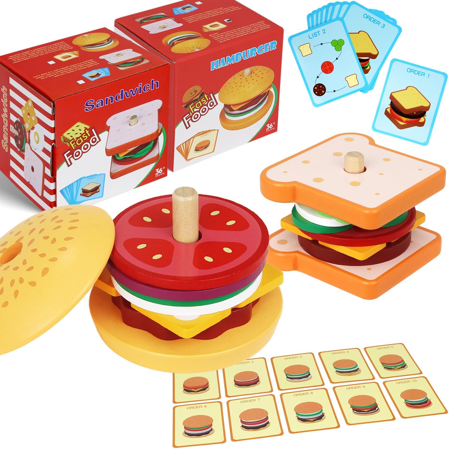 Montessori Toddler Fake Food & Blocks Set - Educational Fun!
