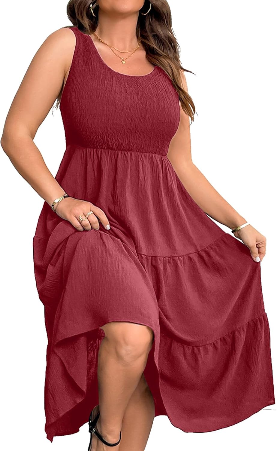 Plus Size Summer Sleeveless Tank Dress for Women 2025