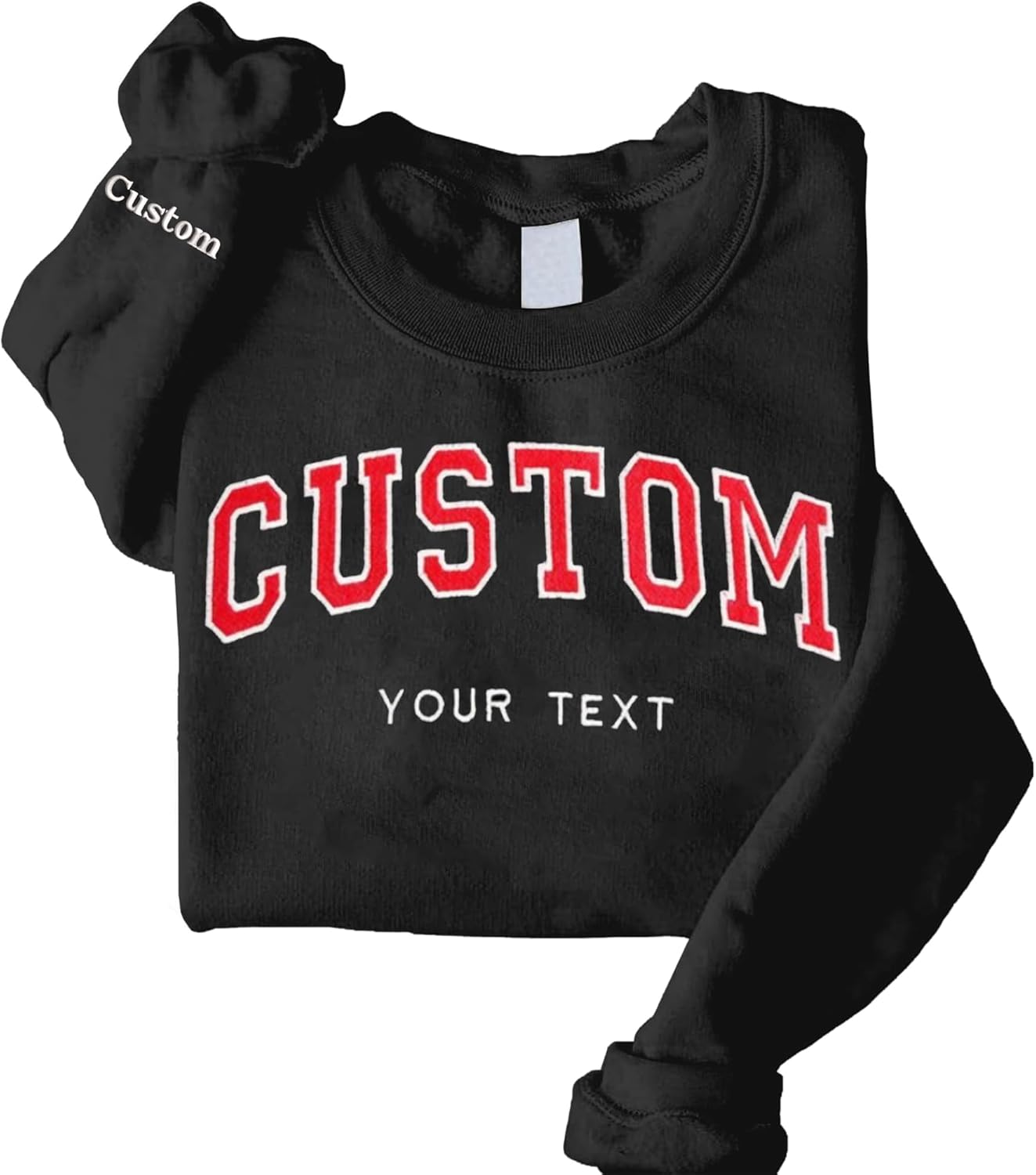 Custom Two-Color Sweatshirt - Personalized University/City Text - Perfect Holiday Gift