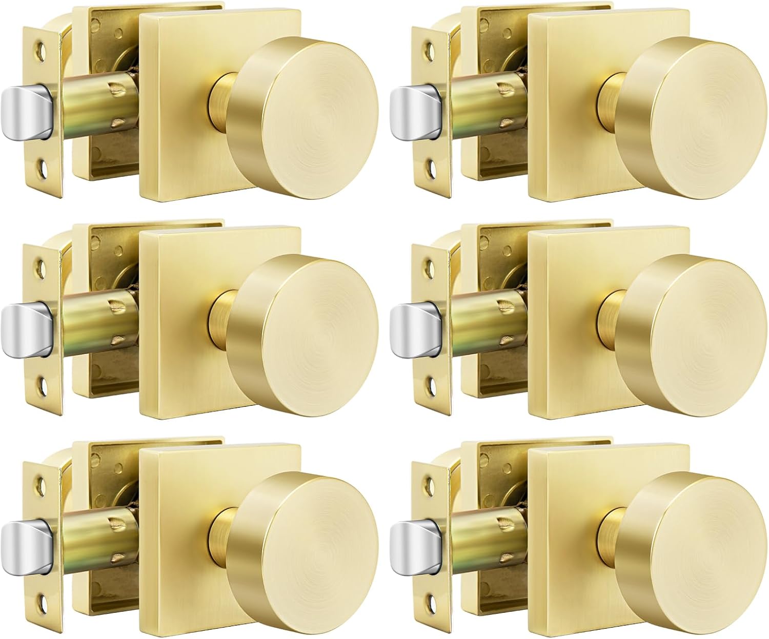 goldenwarm Gold Door Knobs - Stylish Brushed Gold Passage Knobs