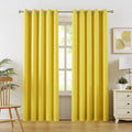 DUALIFE Yellow Grommet Room Darkening Curtains 60 x 90 in - Energy